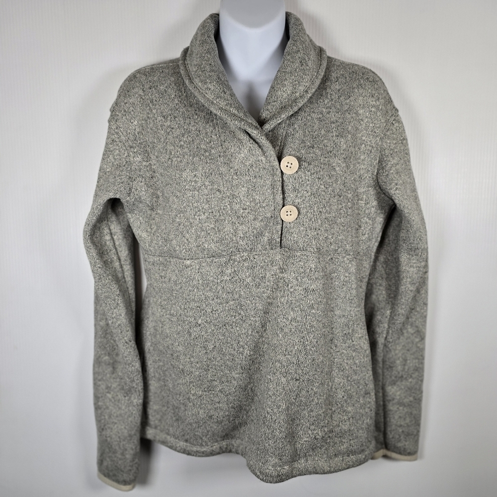 The North Face Women's Crescent Ridge Shawl Collar Pullover Sweater Size M Grey